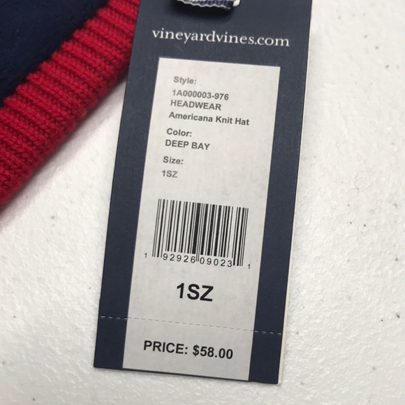 VINEYARD VINES Merino Wool Winter USA Hat - Picture 3 of 3